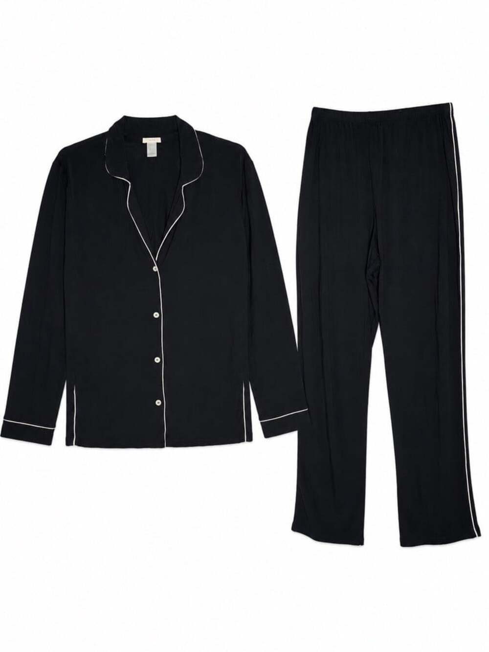 Eberjey Gisele TENCEL Modal Long PJ Set black womens size Large pajamas